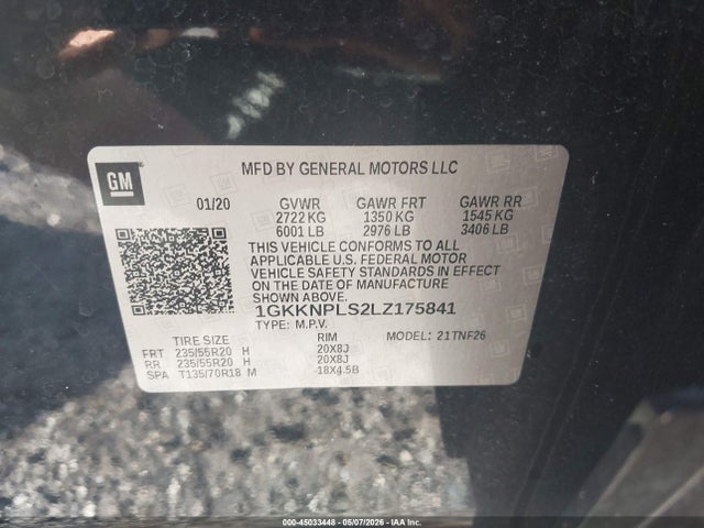 Продаж на аукціоні авто 2020 Gmc Acadia Fwd Denali, vin: 1GKKNPLS2LZ175841, номер лоту: 45033448