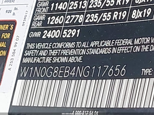 Продажа на аукционе авто 2022 Mercedes-benz Glc 300 4matic Suv, vin: W1N0G8EB4NG117656, номер лота: 45033500