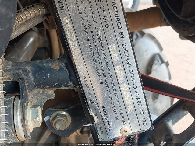 2022 Cf Moto Cforce მანქანა იყიდება აუქციონზე, vin: LCELDUZB1N6004723, აუქციონის ნომერი: 45033533