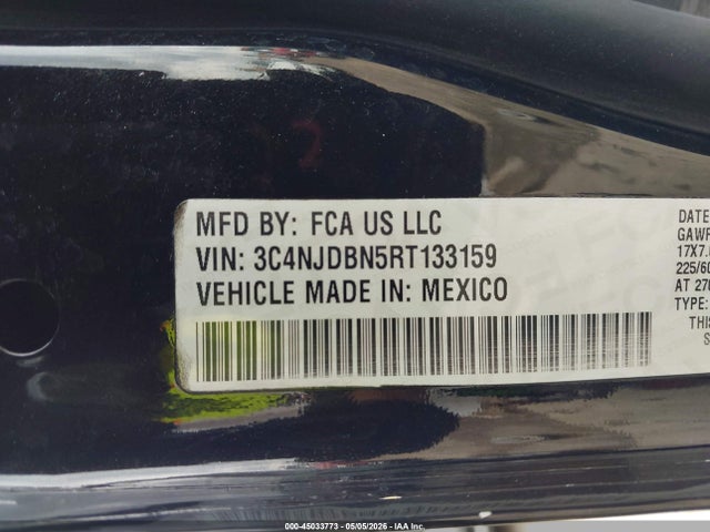 45033773 :رقم المزاد ، 3C4NJDBN5RT133159 vin ، 2024 Jeep Compass Latitude 4x4 مزاد بيع
