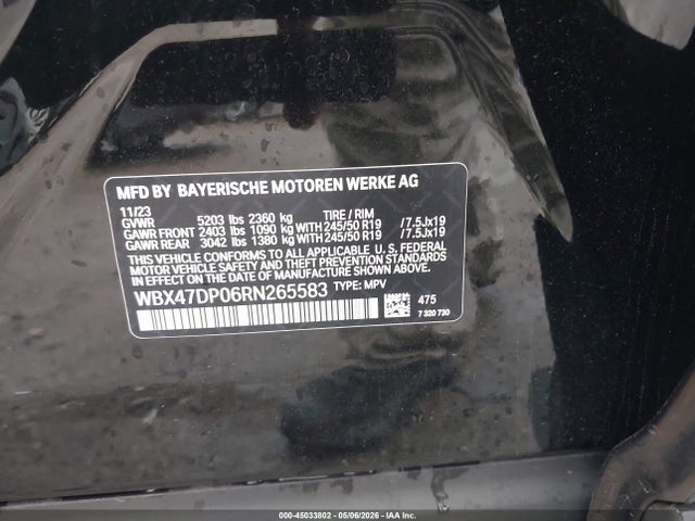 Продажа на аукционе авто 2024 Bmw X3 Sdrive30i, vin: WBX47DP06RN265583, номер лота: 45033802