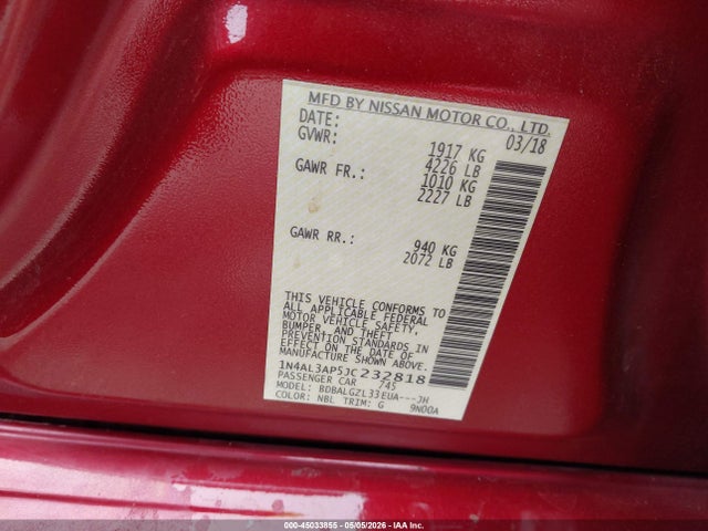 1N4AL3AP5JC232818 Nissan Altima 2.5 S
