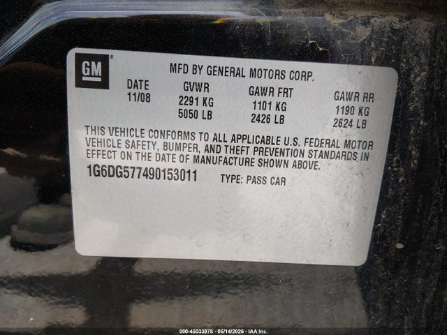 Продаж на аукціоні авто 2009 Cadillac Cts Standard, vin: 1G6DG577490153011, номер лоту: 45033978