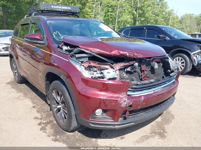 2016 Toyota Highlander Xle V6 მანქანა იყიდება აუქციონზე, vin: 5TDJKRFH3GS293383, აუქციონის ნომერი: 45034013