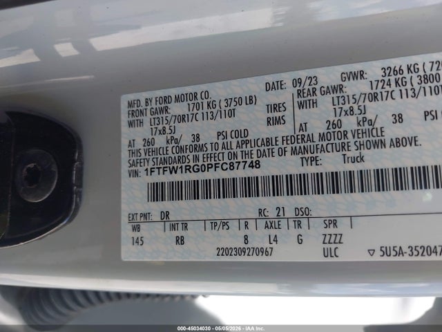 Ford F-150 Raptor 2023 1FTFW1RG0PFC87748 Image 9