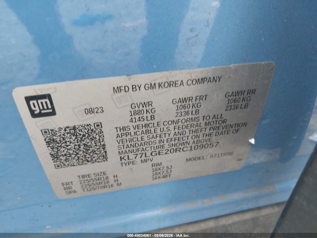 Chevrolet Trax Fwd 1rs 2024 KL77LGE20RC109057 Image 9