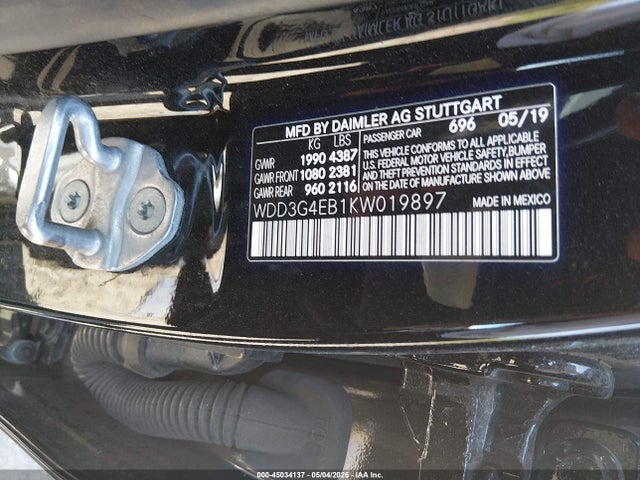 45034137 :رقم المزاد ، WDD3G4EB1KW019897 vin ، 2019 Mercedes-benz A 220 مزاد بيع