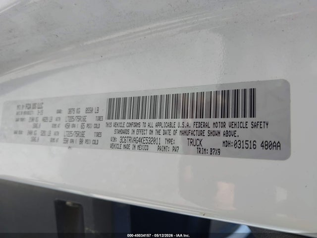 Aukcja sprzedaży 2019 Ram Promaster 1500 Low Roof 136 Wb, vin: 3C6TRVAG4KE532011, numer aukcji: 45034157