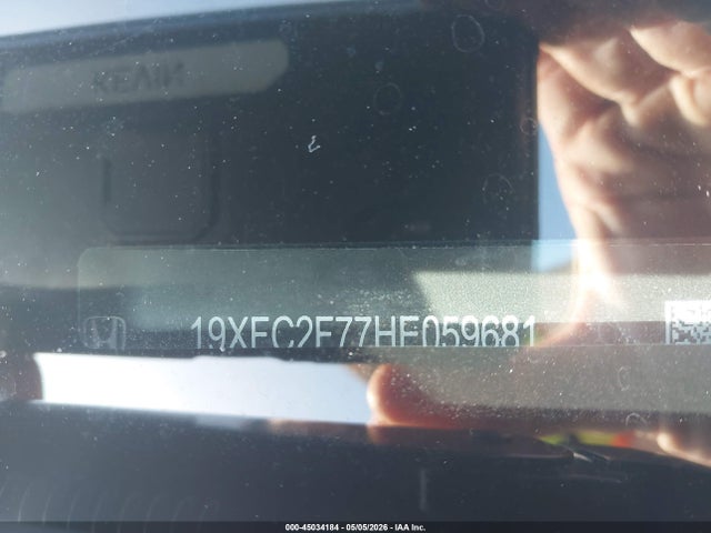 45034184 :رقم المزاد ، 19XFC2F77HE059681 vin ، 2017 Honda Civic Ex مزاد بيع
