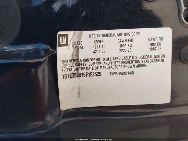 Aukcja sprzedaży 2005 Chevrolet Malibu Ls, vin: 1G1ZT52875F182629, numer aukcji: 45034397