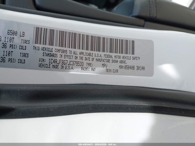 45034421 :رقم المزاد ، 1C4RJFBG7JC379533 vin ، 2018 Jeep Grand Cherokee Limited 4x4 مزاد بيع