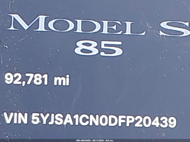 45034490 :رقم المزاد ، 5YJSA1CN0DFP20439 vin ، 2013 Tesla Model S مزاد بيع