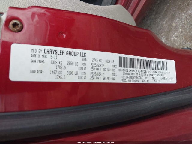 Продажа на аукционе авто 2011 Chrysler Town & Country Limited, vin: 2A4RR6DG7BR677623, номер лота: 45034495