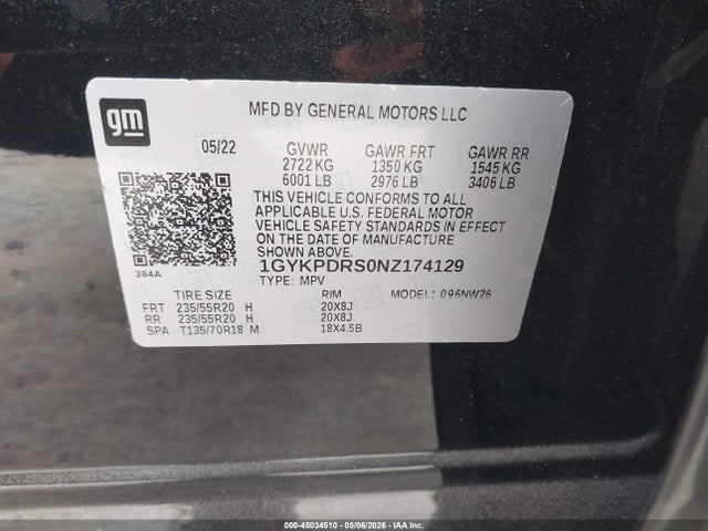 Продажа на аукционе авто 2022 Cadillac Xt6 Awd Premium Luxury, vin: 1GYKPDRS0NZ174129, номер лота: 45034510