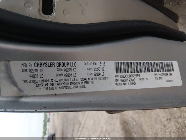 45034512 :رقم المزاد ، 2B3CA3CVXAH224846 vin ، 2010 Dodge Charger Sxt مزاد بيع