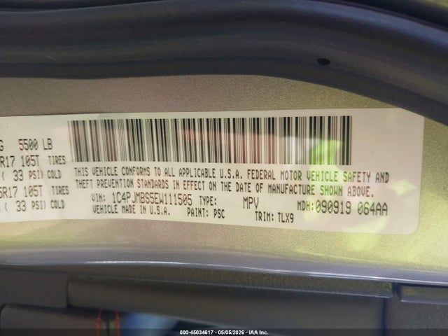 Продаж на аукціоні авто 2014 Jeep Cherokee Trailhawk, vin: 1C4PJMBS5EW111505, номер лоту: 45034617