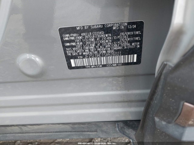 2025 Subaru Forester Sport მანქანა იყიდება აუქციონზე, vin: JF2SLDHC1SH526021, აუქციონის ნომერი: 45034677
