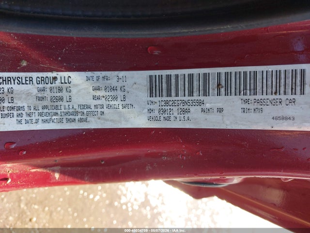 45034709 :رقم المزاد ، 1C3BC2EG7BN535984 vin ، 2011 Chrysler 200 Touring مزاد بيع
