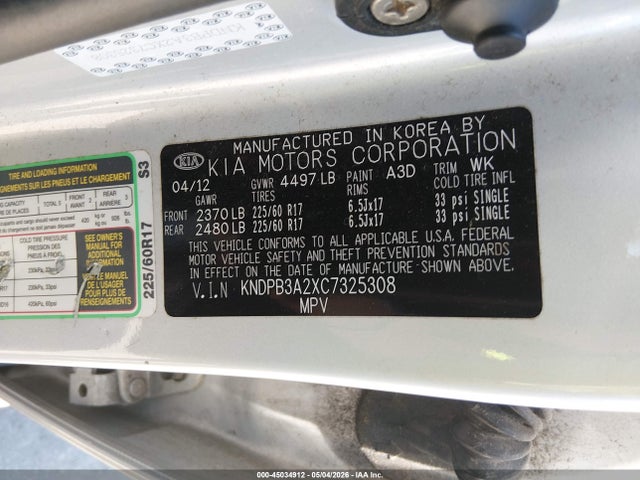 Продаж на аукціоні авто 2012 Kia Sportage Lx, vin: KNDPB3A2XC7325308, номер лоту: 45034912