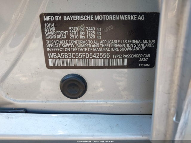 Aukcja sprzedaży 2015 Bmw 535i Xdrive, vin: WBA5B3C55FD542556, numer aukcji: 45034948