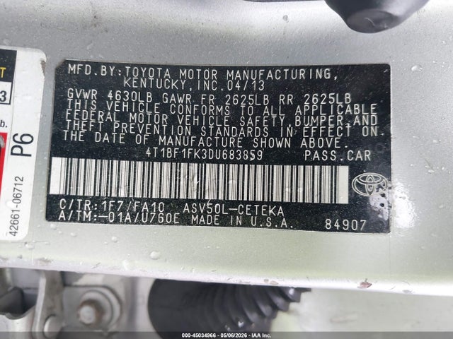 Продажа на аукционе авто 2013 Toyota Camry L, vin: 4T1BF1FK3DU683859, номер лота: 45034966