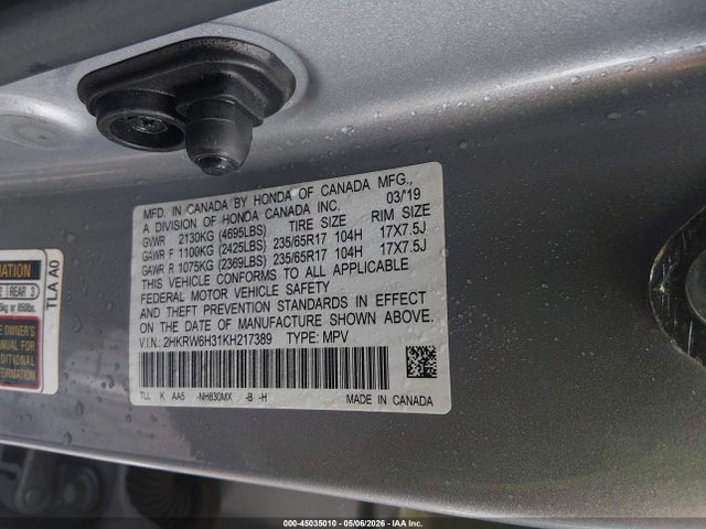 Honda CR-V LX 2019 2HKRW6H31KH217389 Image 9