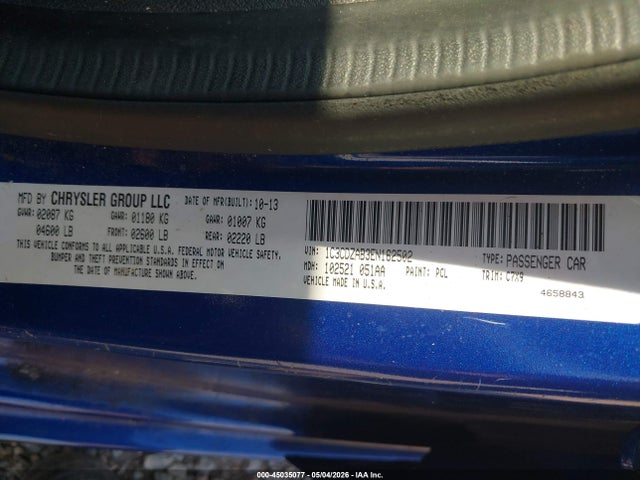 Продажа на аукционе авто 2014 Dodge Avenger Se, vin: 1C3CDZAB3EN162502, номер лота: 45035077