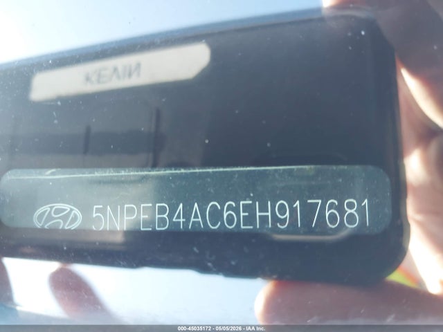 45035172 :رقم المزاد ، 5NPEB4AC6EH917681 vin ، 2014 Hyundai Sonata Gls مزاد بيع
