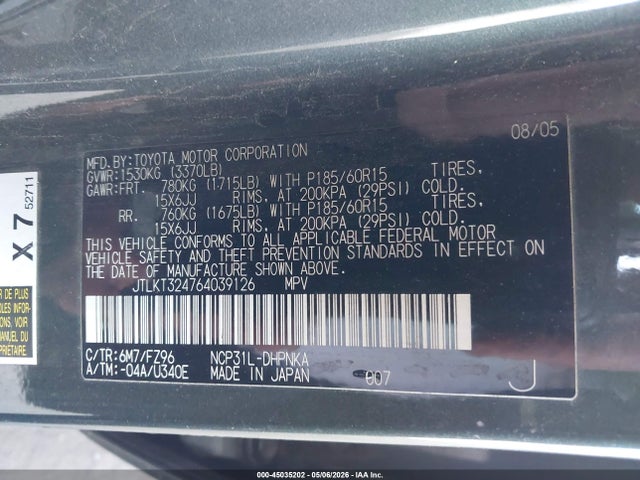 Aukcja sprzedaży 2006 Scion Xb, vin: JTLKT324764039126, numer aukcji: 45035202