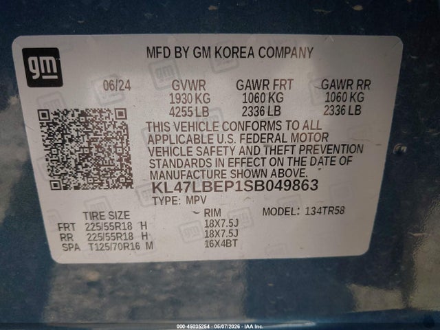 Продажа на аукционе авто 2025 Buick Envista Sport Touring Fwd, vin: KL47LBEP1SB049863, номер лота: 45035254