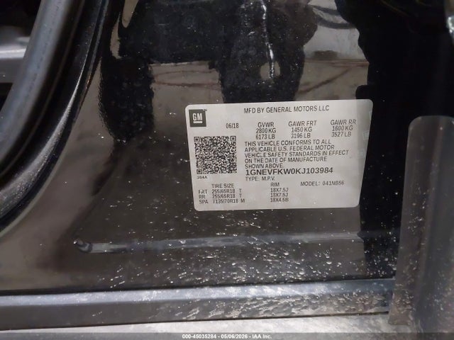 45035284 :رقم المزاد ، 1GNEVFKW0KJ103984 vin ، 2019 Chevrolet Traverse Ls مزاد بيع