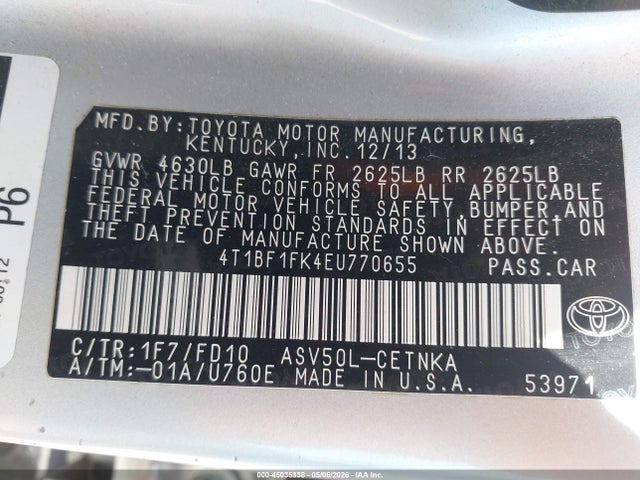 Toyota CAMRY LE 2014 4T1BF1FK4EU770655 Image 9