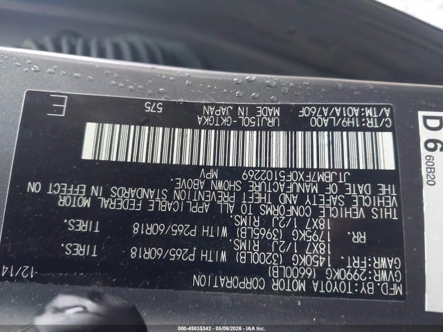 Продаж на аукціоні авто 2015 Lexus Gx 460, vin: JTJBM7FX0F5102269, номер лоту: 45035342