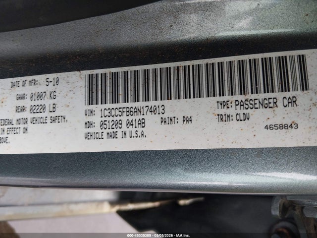 Продажа на аукционе авто 2010 Chrysler Sebring Limited, vin: 1C3CC5FB6AN174013, номер лота: 45035389