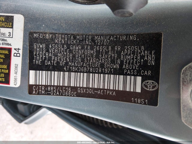 Aukcja sprzedaży 2008 Toyota Avalon Limited, vin: 4T1BK36B78U281971, numer aukcji: 45035452