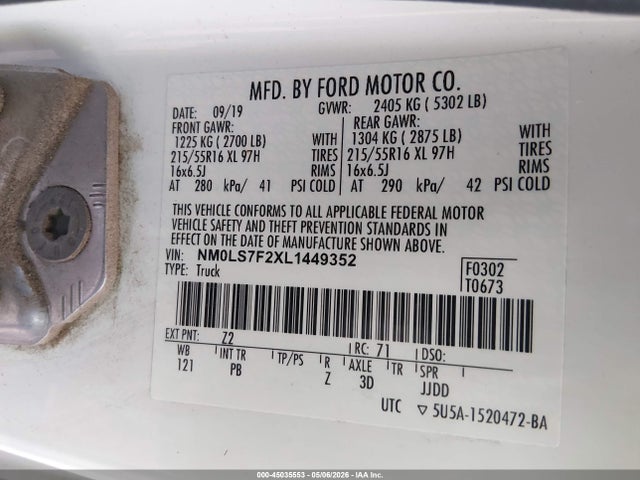 Ford Transit Connect Xlt 2020 NM0LS7F2XL1449352 Image 9