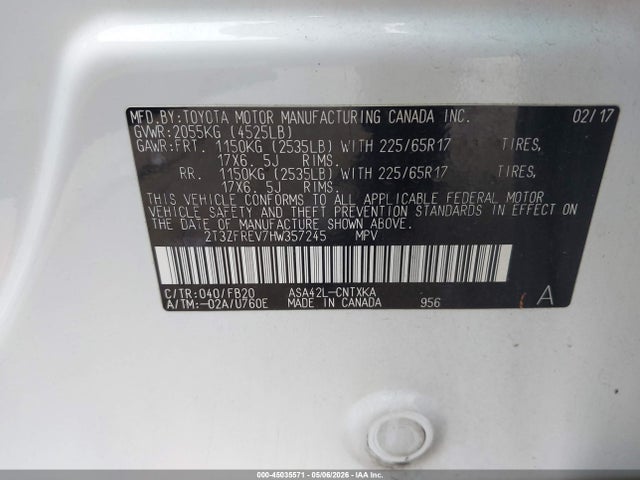 Toyota RAV4 LE 2017 2T3ZFREV7HW357245 Image 9