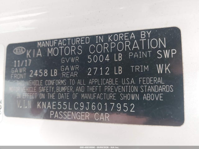 Продаж на аукціоні авто 2018 Kia Stinger Gt2, vin: KNAE55LC9J6017952, номер лоту: 45035590