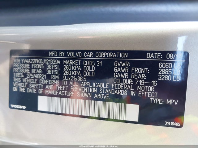 YV4A22PK0J1213394 Volvo Xc90 T6 Momentum