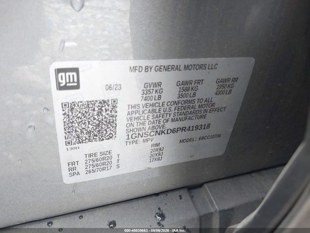Aukcja sprzedaży 2023 Chevrolet Tahoe 2wd Lt, vin: 1GNSCNKD6PR419318, numer aukcji: 45035663