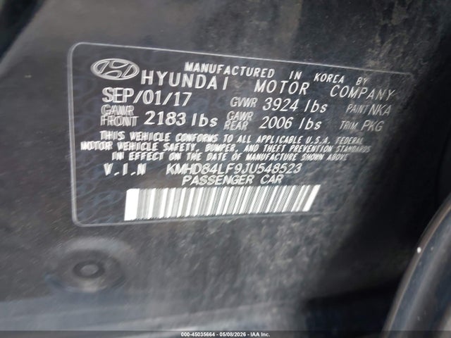 Продажа на аукционе авто 2018 Hyundai Elantra Sel, vin: KMHD84LF9JU548523, номер лота: 45035664