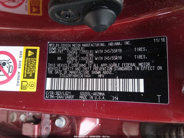 5TDJZRFH8HS361464 Toyota Highlander Se