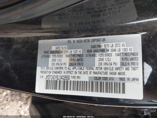 Mazda Cx-9 Grand Touring 2020 JM3TCADY6L0402689 Image 9