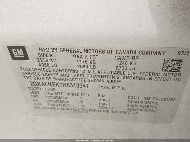 GMC Terrain Sle-2 2017 2GKALNEK7H6310947 Image 9