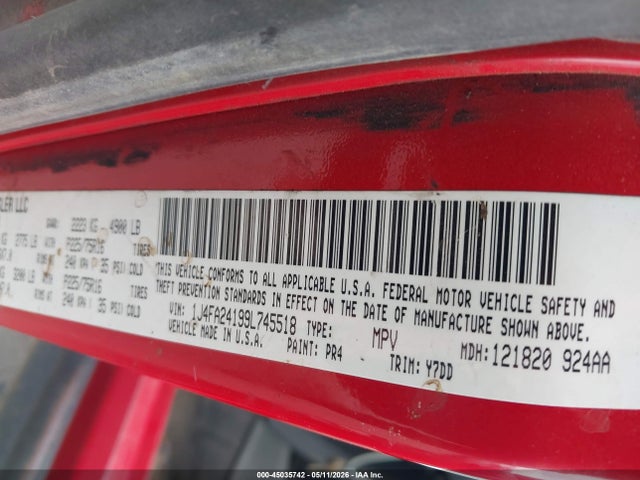 Продажа на аукционе авто 2009 Jeep Wrangler X, vin: 1J4FA24199L745518, номер лота: 45035742