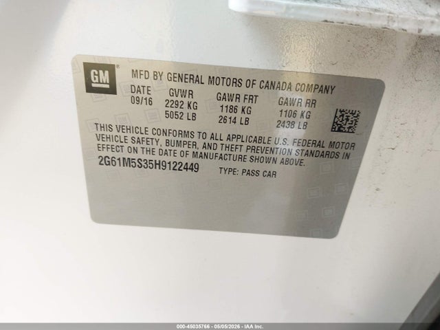 2G61M5S35H9122449 Cadillac XTS LUXURY