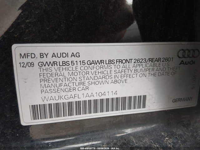 Продажа на аукционе авто 2010 Audi S4 3.0 Premium Plus, vin: WAUKGAFL1AA104114, номер лота: 45035779