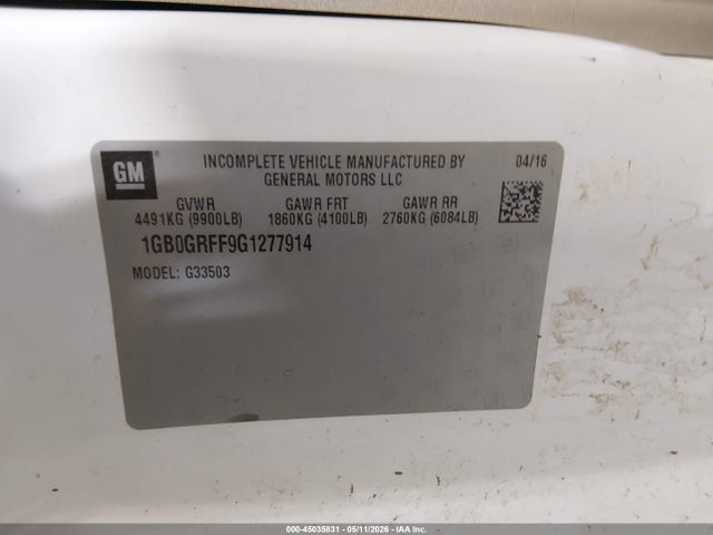 1GB0GRFF9G1277914 Chevrolet Express Cutaway 3500