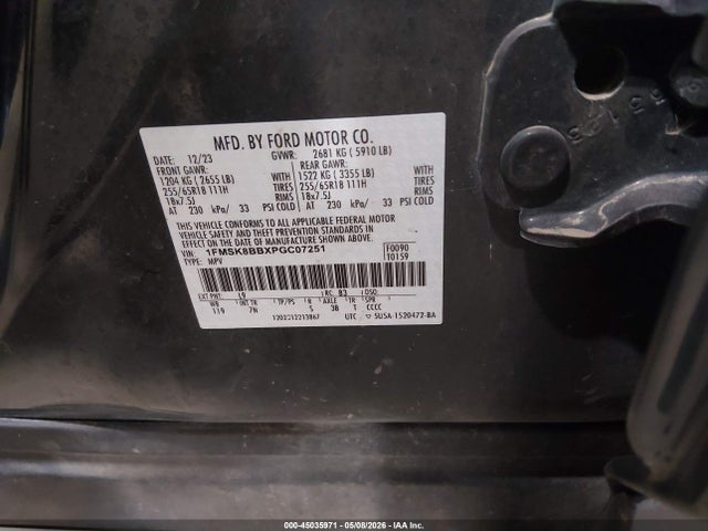 Ford Explorer 2023 1FMSK8BBXPGC07251 Image 9