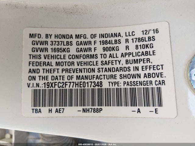 19XFC2F77HE017348 Honda CIVIC EX